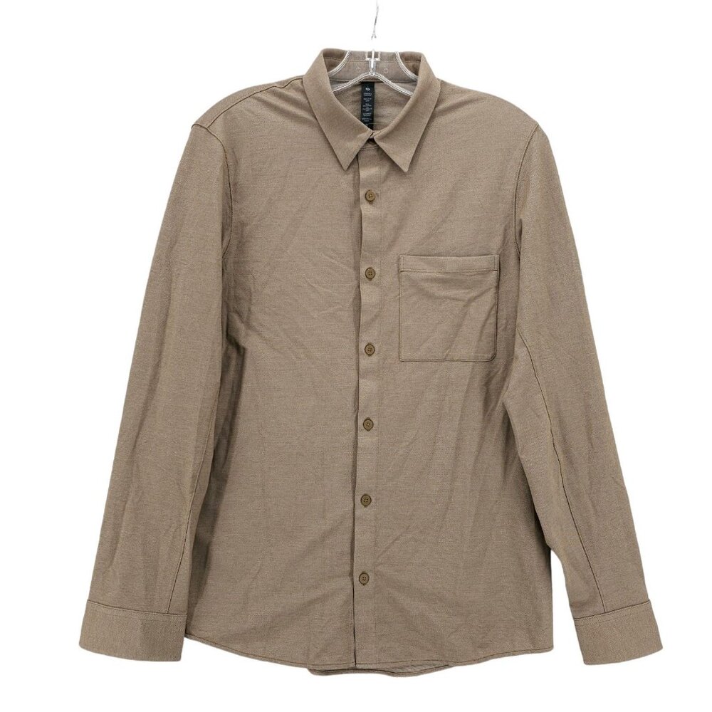 NWOT LULULEMON Commission LS Oxford Shirt ALSC/WHT Allspice SMALL MEDIUM - Picture 2 of 7